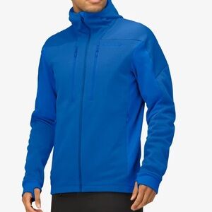 Norrona Trollveggan Power Stretch Pro Zip Hood Jacket Size L Two Tone Blue EUC